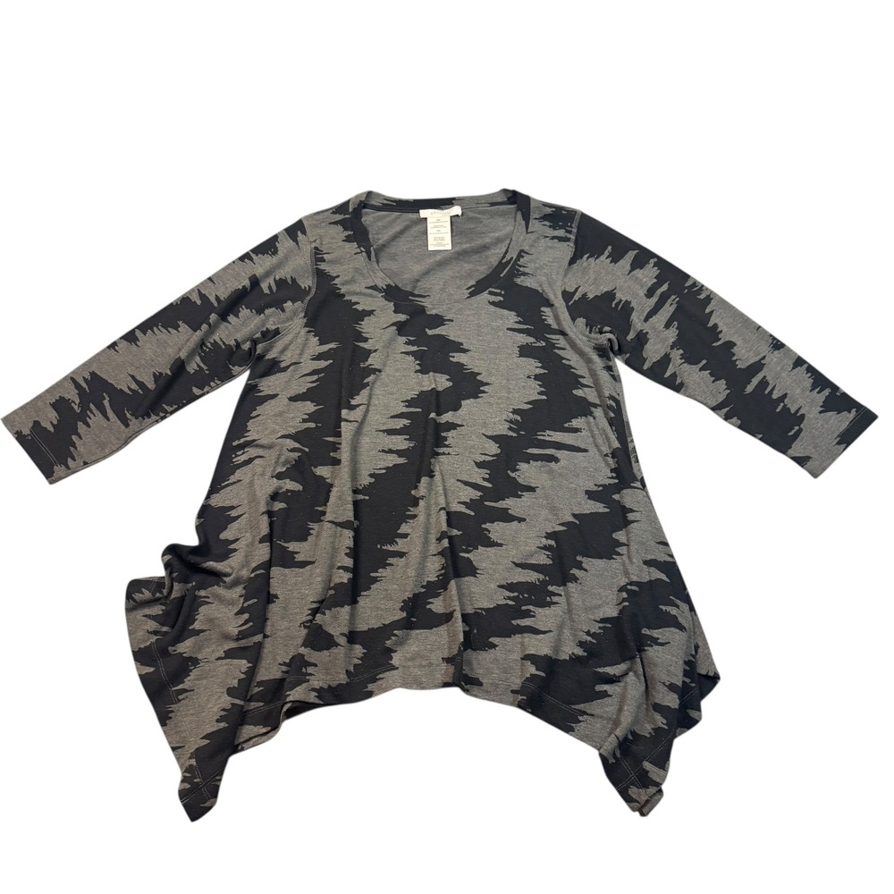 Philosophy Republic Clothing Heather Grey Tunic Top Plus Size XXL Abstract